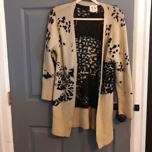 Cream animal print cardigan